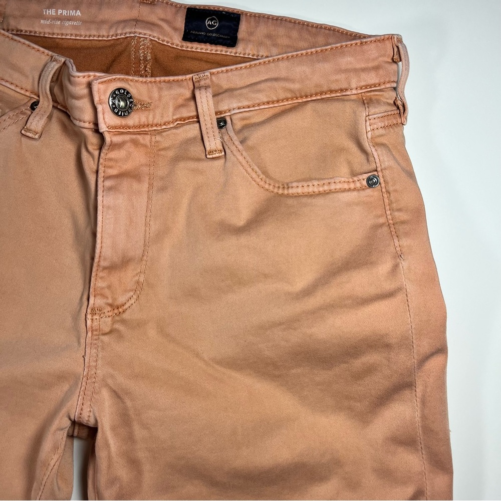 AG Adriano Goldschmied The Prima mid-rise cigarette crop jeans size 27 peach - Picture 3 of 10